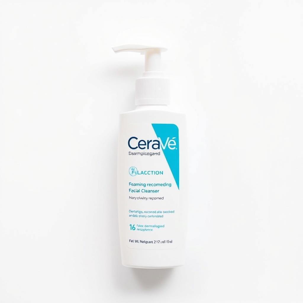 CeraVe Foaming Facial Cleanser bottle with best acne treatments label
